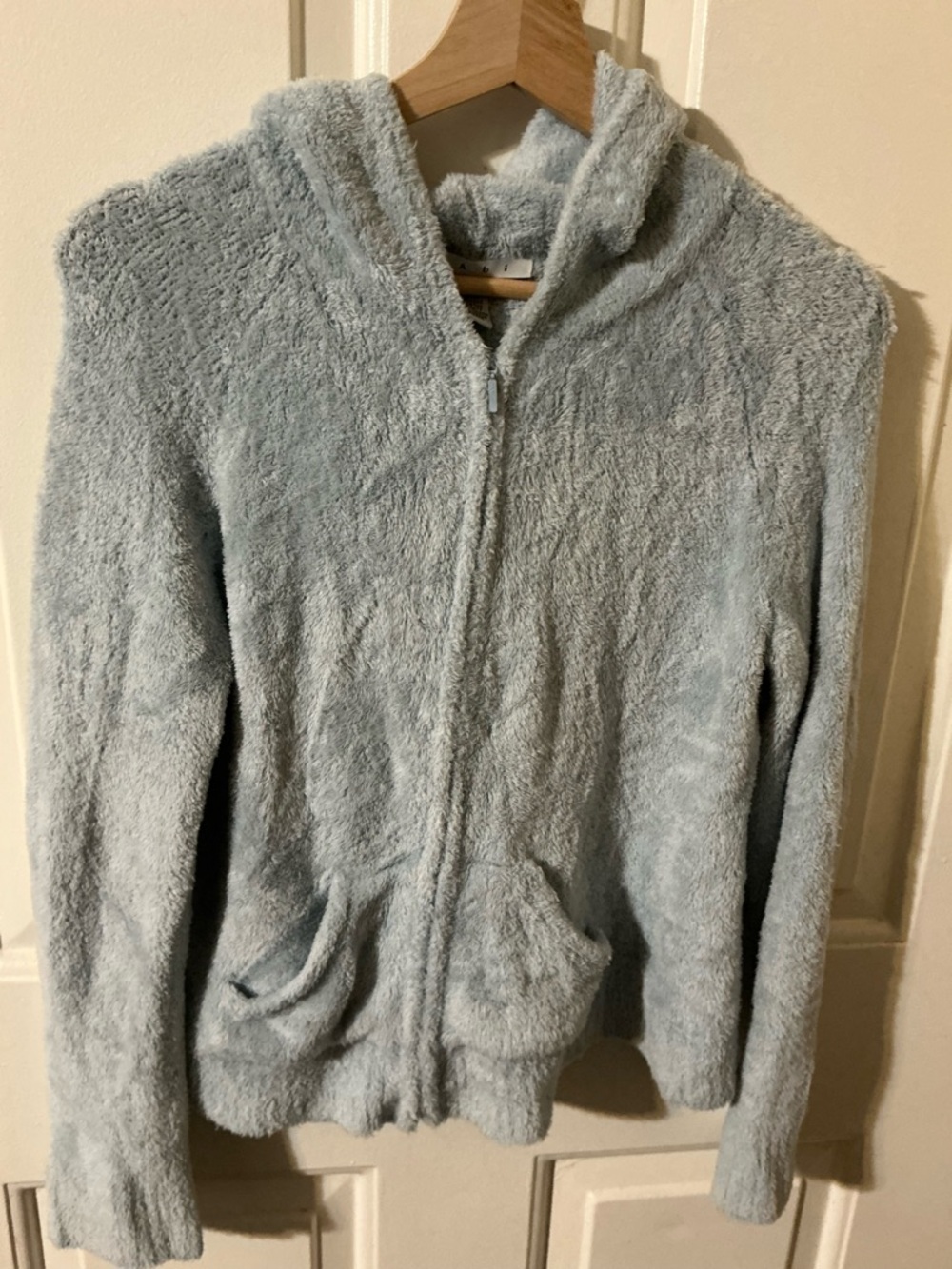 CAbi Light Gray Plush Hoodie Jacket